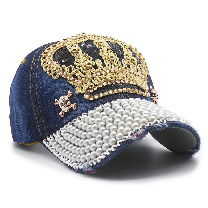 Jeans Cappy Denim Look Fashion Basecap Cap Kappe  gebogen Damen Baseball Cap
