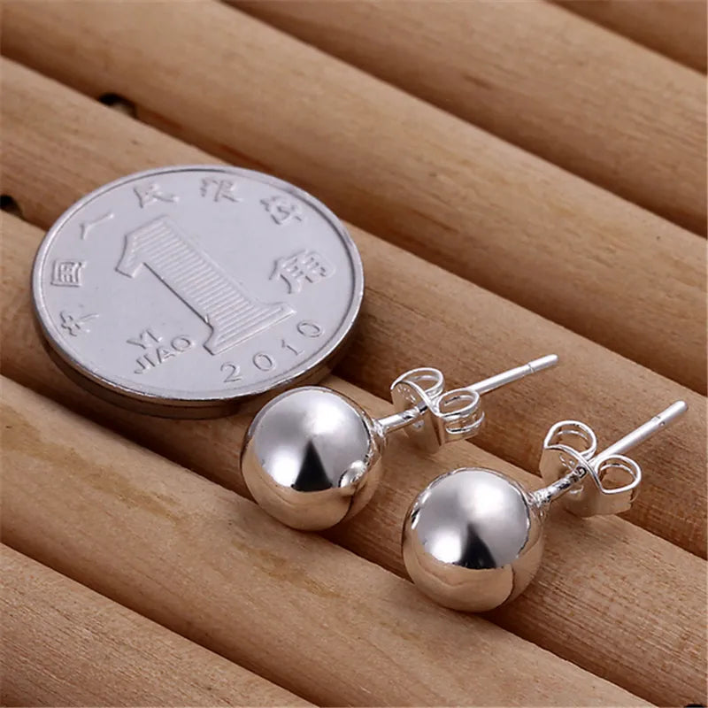 1 Paar Ohrstecker aus 925 sterling Silber Ohrringe Ohrschmuck Zirkonia Creolen