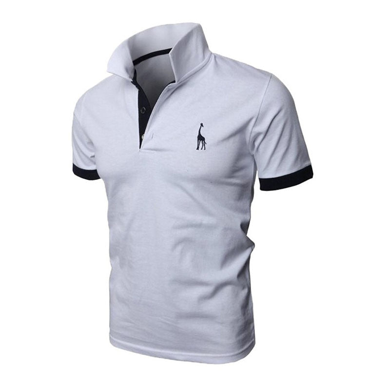 Herren Poloshirt POLO Shirt Zip Kontrast Kragen Kurzarm Slim Fit Hemd Polohemd
