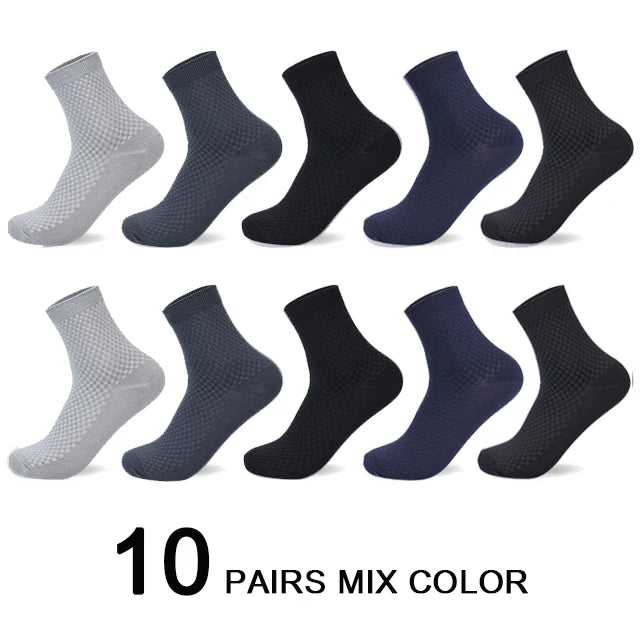 10 Paar Herren Business Socken aus Bambusfaser Atmungsaktives Größe 38-45