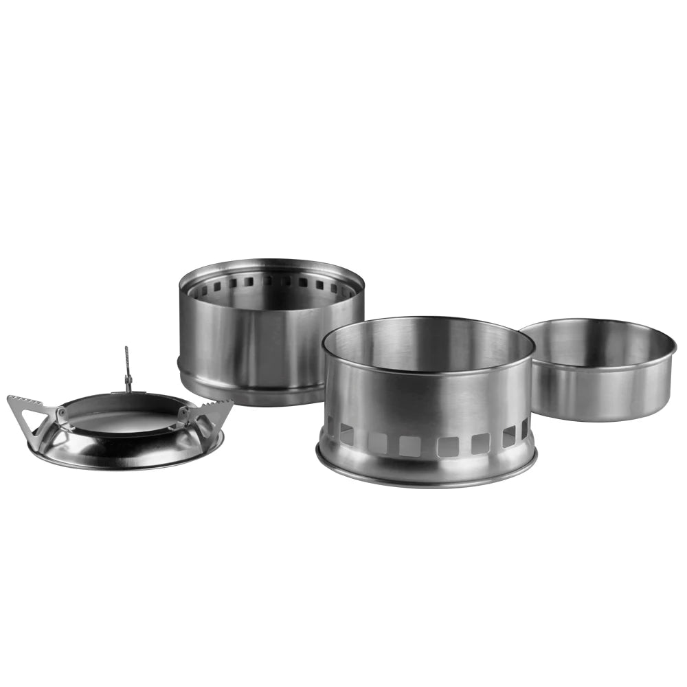 Outdoor Edelstahl Camping Falt Grill Klapp Kocher Holz Mini Ofen Herd BBQ
