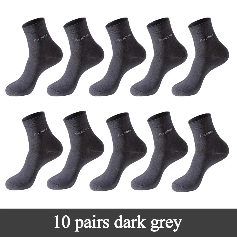 10 Paar Herren Business Socken aus Bambusfaser Atmungsaktives Größe 38-45