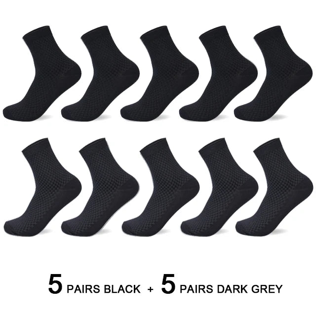 10 Paar Herren Business Socken aus Bambusfaser Atmungsaktives Größe 38-45