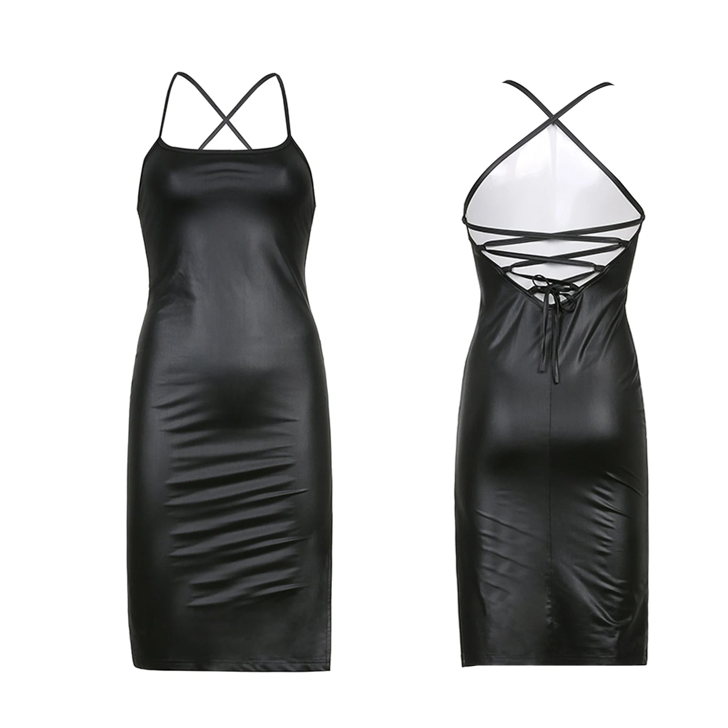 Damen Trägerkleid Rock Kleid Rückenfrei Cocktailkleid Abendkleid Partykleid