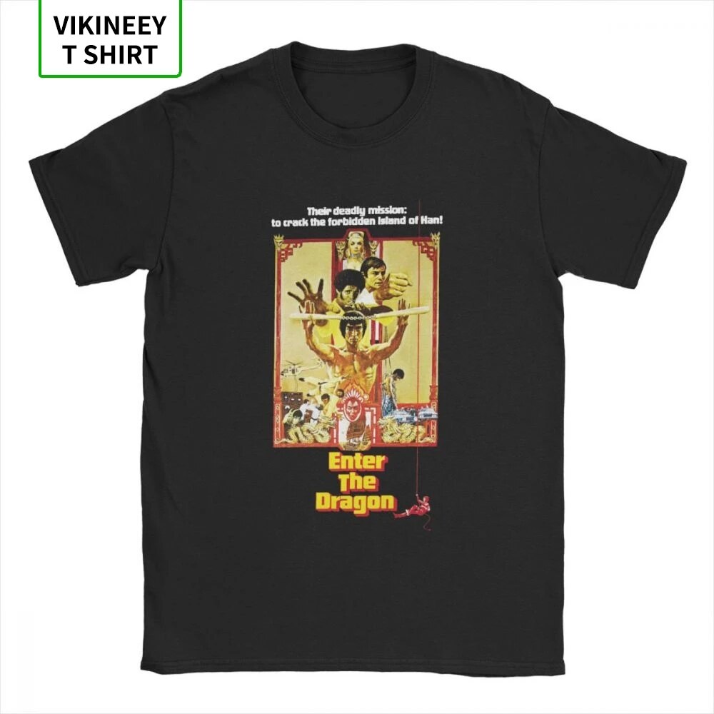 Herren Fashion Vintage 3D T-Shirt Rundhals Kung Fu Star Unisex Sommer Streetwear