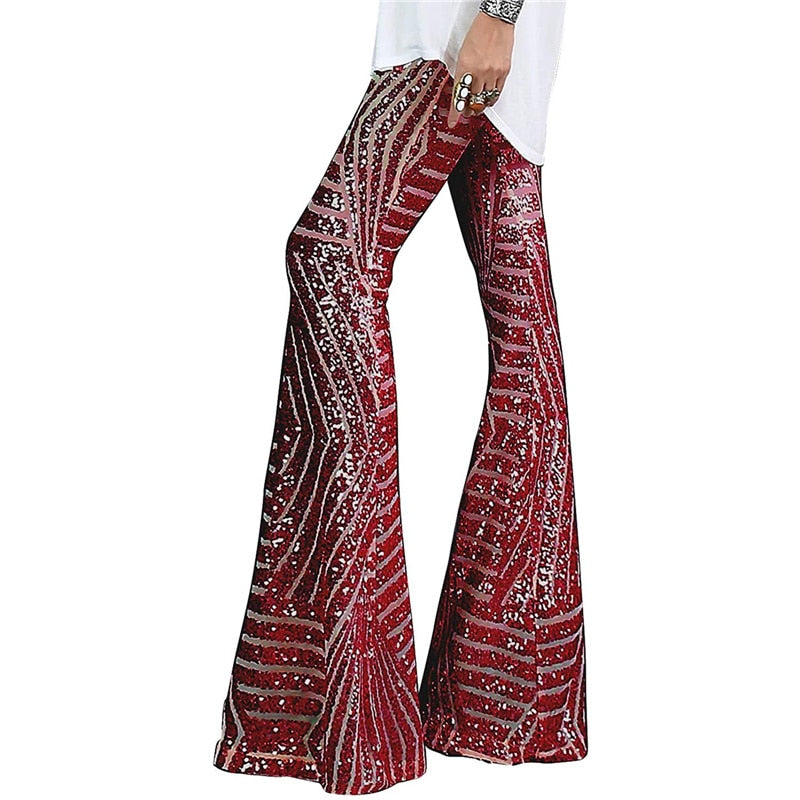 Damen Yoga Hose Bootcut Hüftjeans Schlaghose Hip Retro Flared Leggins