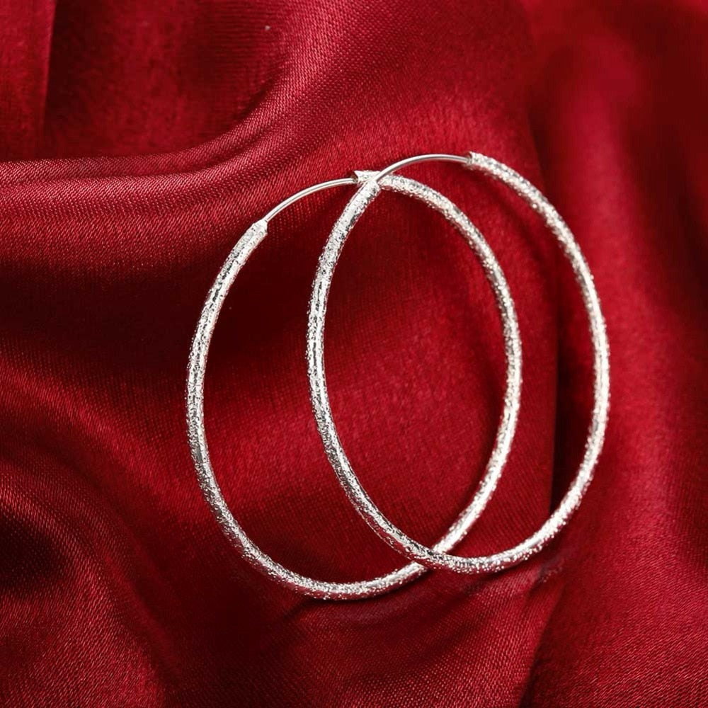 1 Paar Creolen aus 925 Sterling Silber Ohrringe Zirkonia Ohrstecker NEU