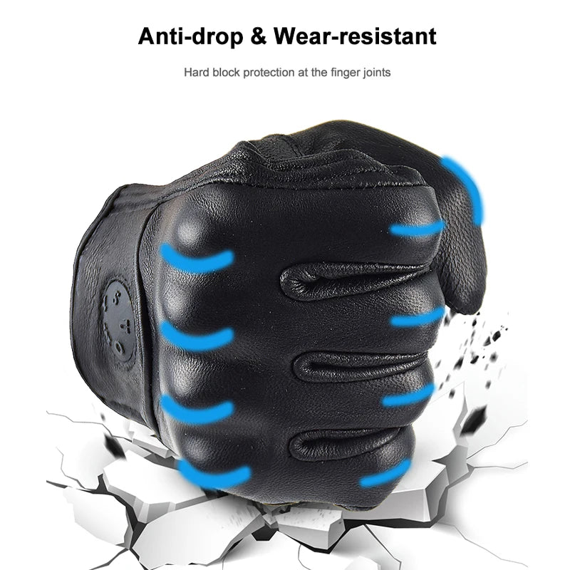 Motorradhandschuhe mit Knöchelprotektor Herren Motorrad Handschuhe Touchscreen