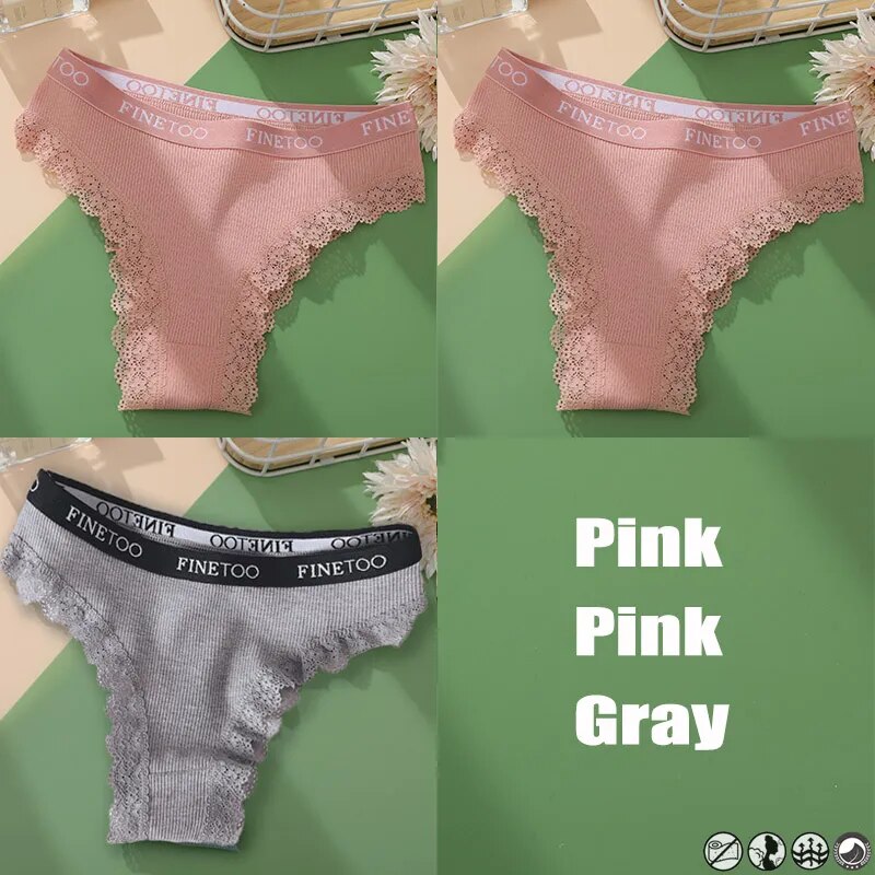 3Stk Frauen Spitze Tanga Höschen Sexy Schlüpfer Slip Dessous Unterwäsche