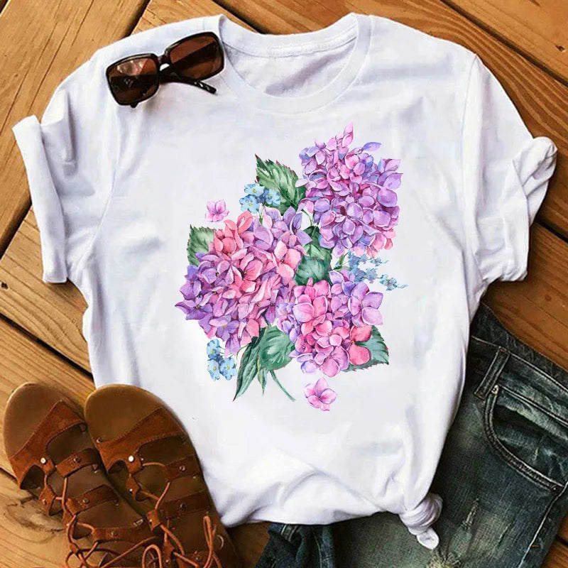Damen Sommer Top Fahrrad T-Shirt Rundhals Streetwear lockeres Damentop Mädchen