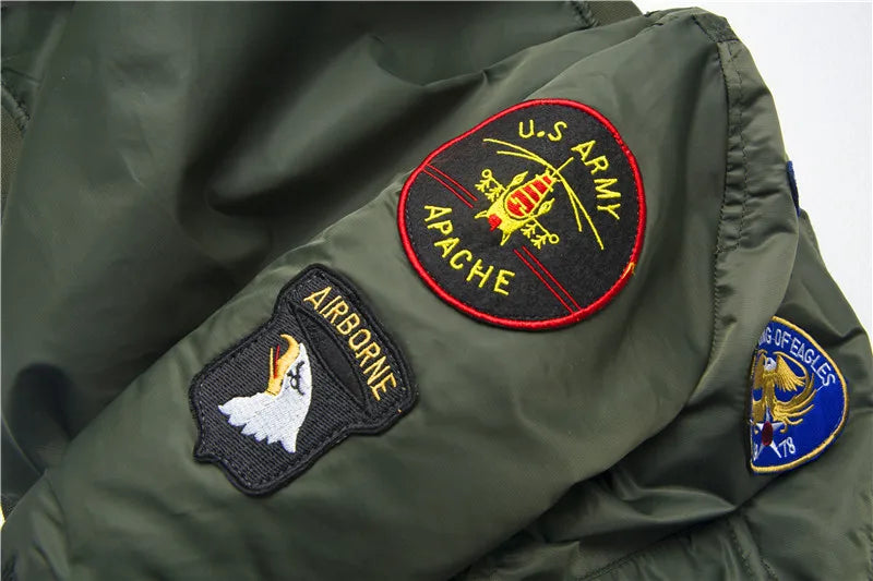 Jungen Mädchen Kinder US Army Ma-1 Bomber Jacke Fliegerjacke Pilotenjacke