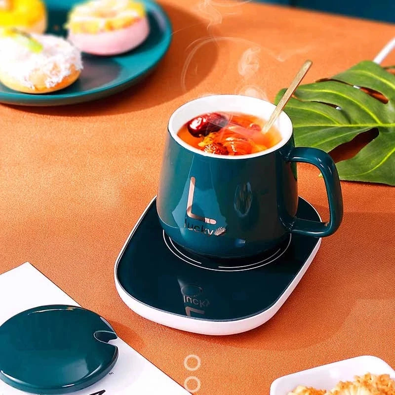 USB Wärmer Pad Untersetzer Kaffeewärmer Tassenwärmer Mug Set Becher Heizmatte