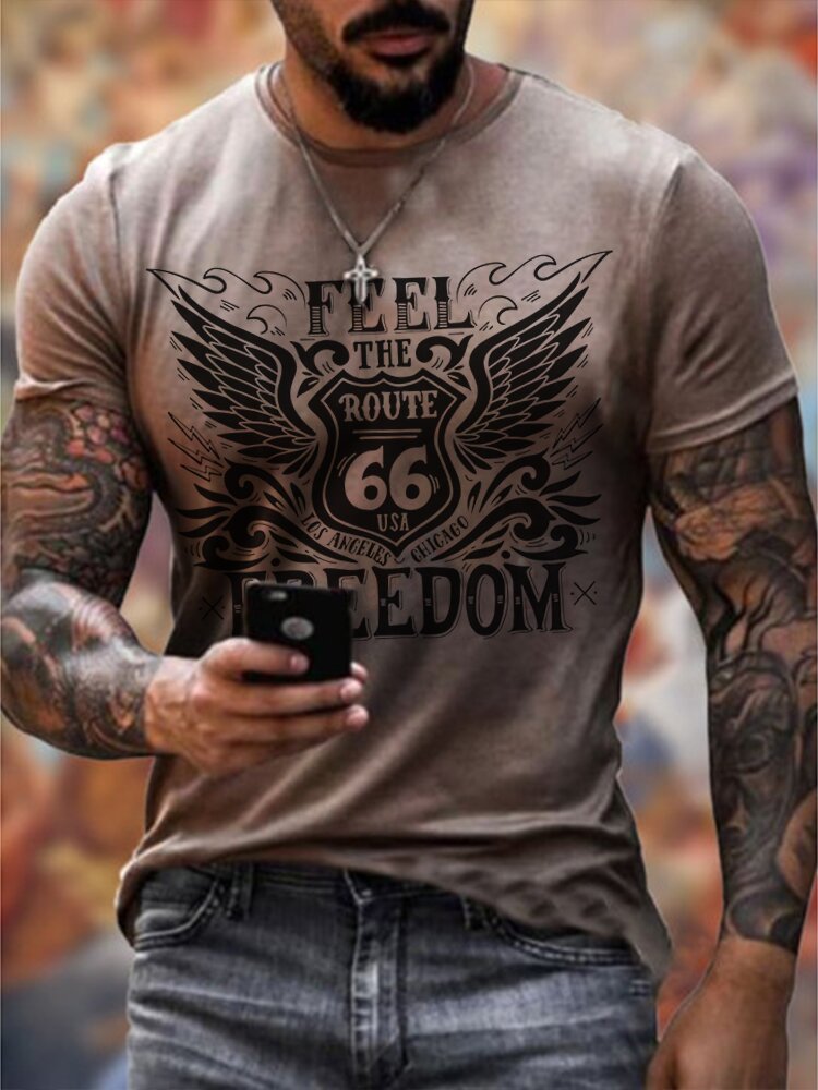 Herren Fashion Vintage Biker 3D T-Shirt Rundhals Unisex Sommer Streetwear