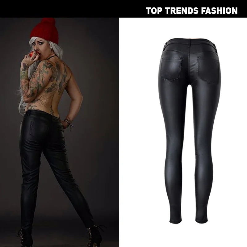 Sexy Leggins Donna Pantaloni Collant in Lattice Lucido Gothic Punk Night Club