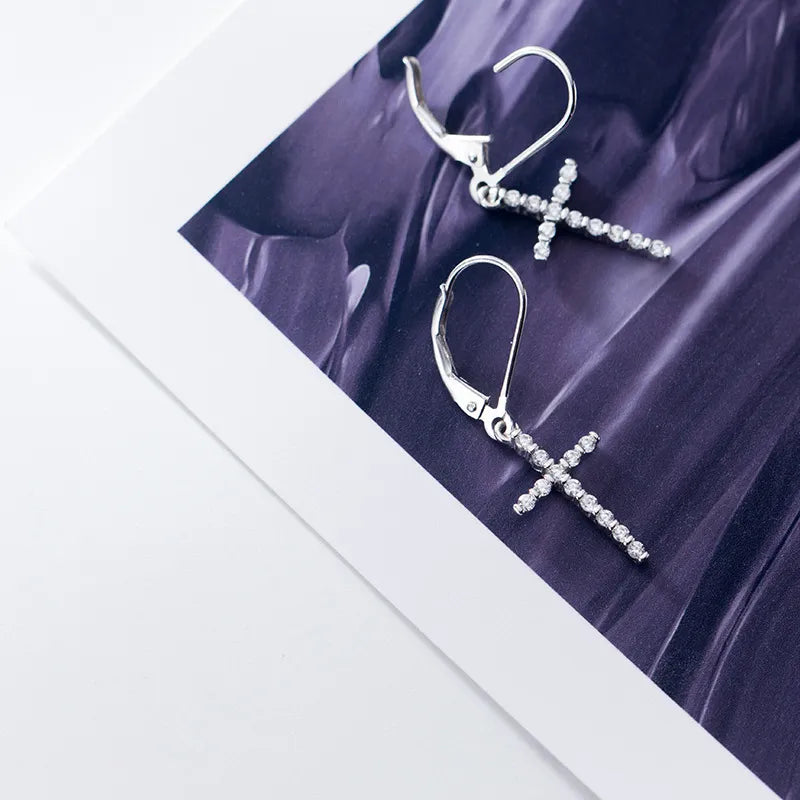 1 Paar Creolen aus 925 Sterling Silber Ohrringe Zirkonia Ohrstecker NEU