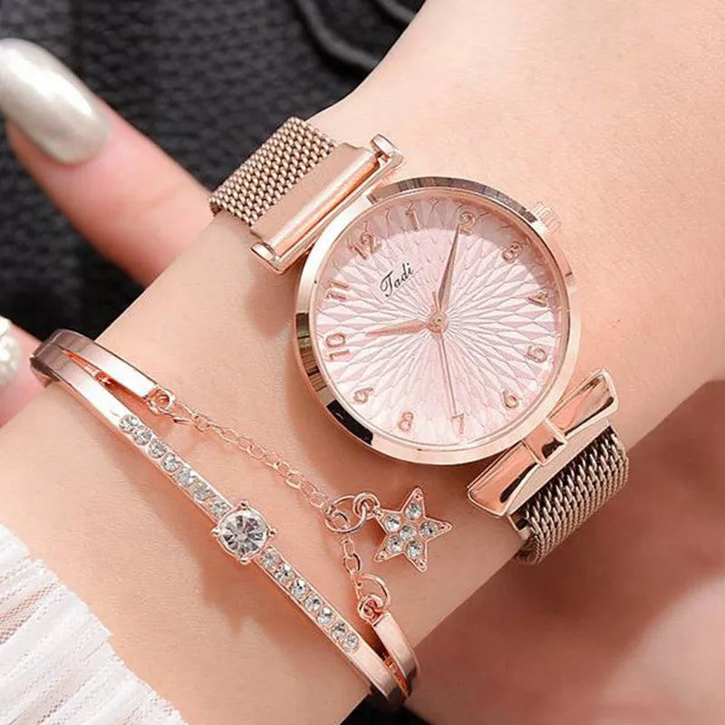 Damen Armbanduhr Quartz Uhr Armband Set Fashion Classic Luxus Business Schmuck