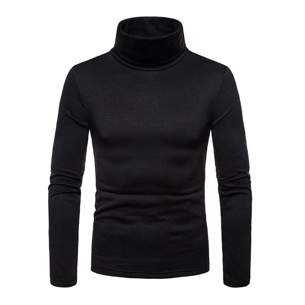 Herren Rollkragen Pullover Sweatshirt Pulli Zipper Sweater Shirt Langarmshirt