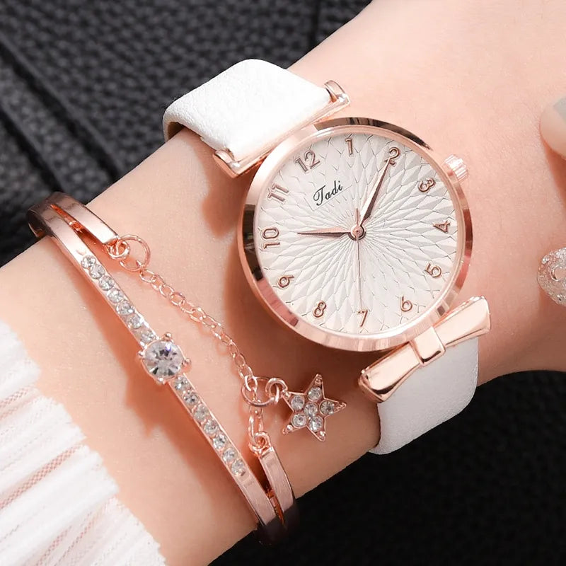Damen Armbanduhr Quartz Uhr Armband Set Fashion Classic Luxus Business Schmuck