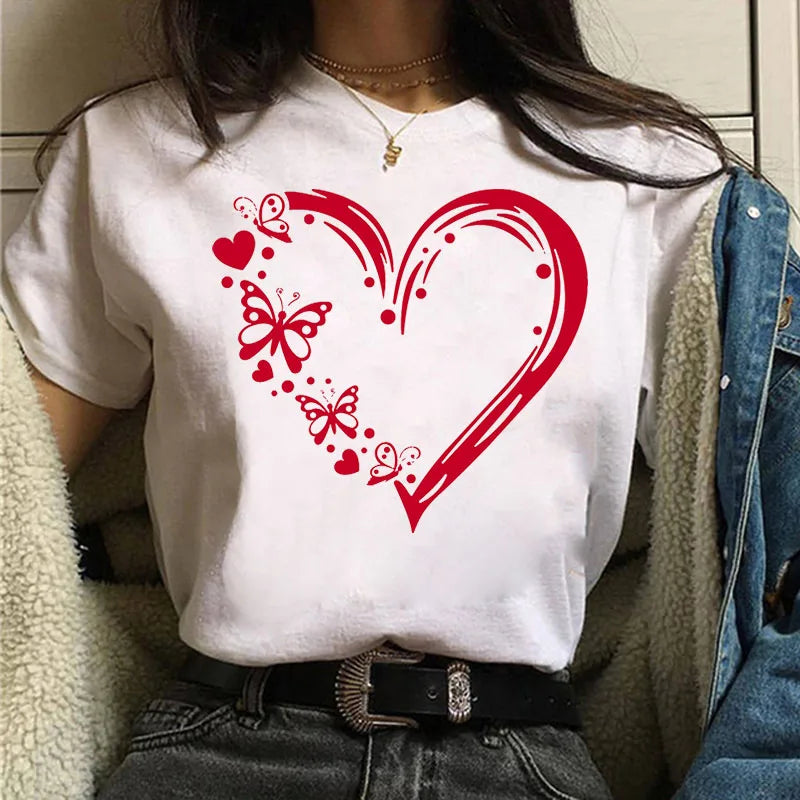 Damen Sommer Top Fahrrad T-Shirt Rundhals Streetwear lockeres Damentop Mädchen