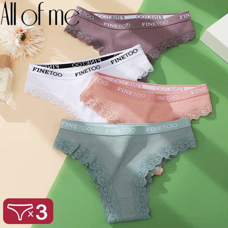 3Stk Frauen Spitze Tanga Höschen Sexy Schlüpfer Slip Dessous Unterwäsche
