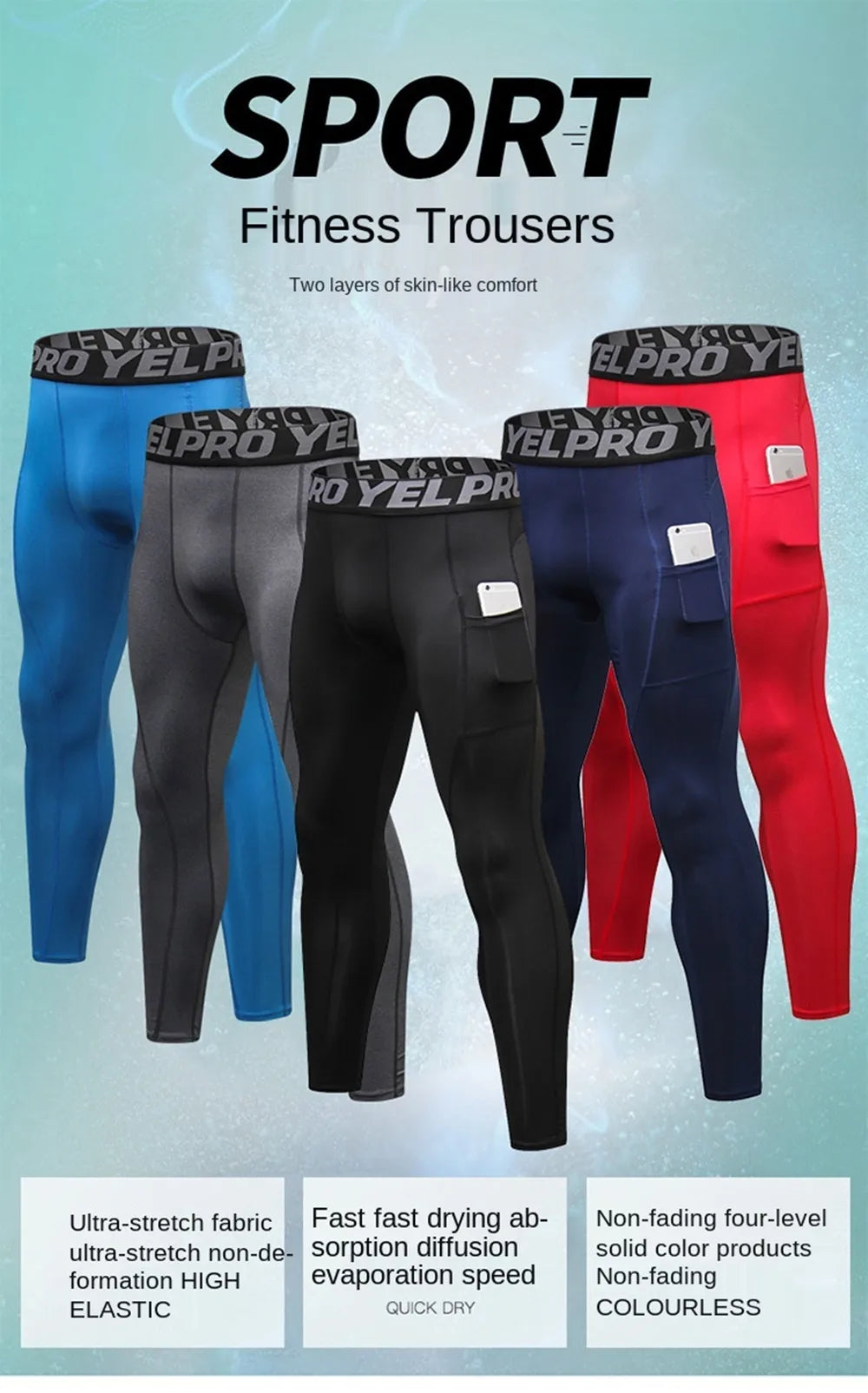 Herren Leggings Sporthose Jogginghose Trainingshose Lauf Hose Kompressionshose