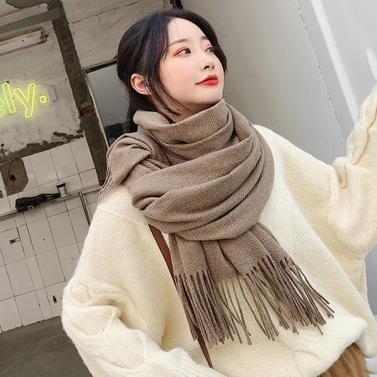 Damen Winterschal Viskose Stola Schlauchschal Halstuch Strickschal Loop NEU