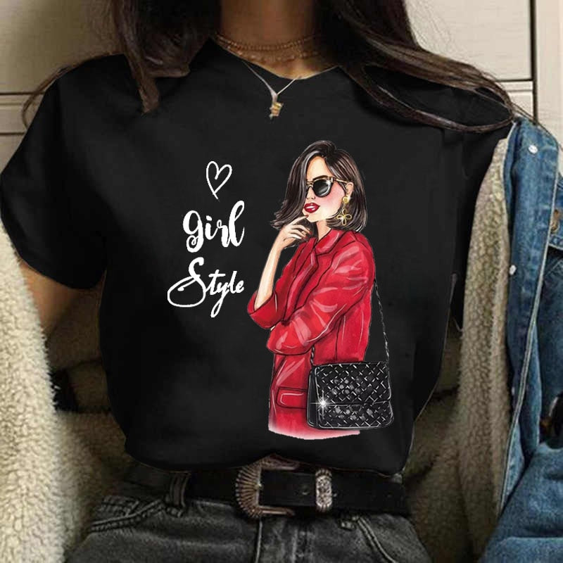 Damen Sommer Top 3D Shut Up T-Shirt Rundhals Streetwear lockeres Damentop