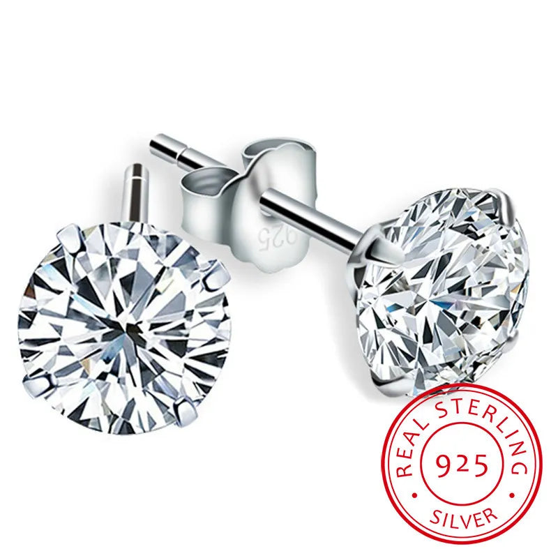 1 Paar Ohrstecker aus 925 sterling Silber Ohrringe Ohrschmuck Zirkonia Creolen