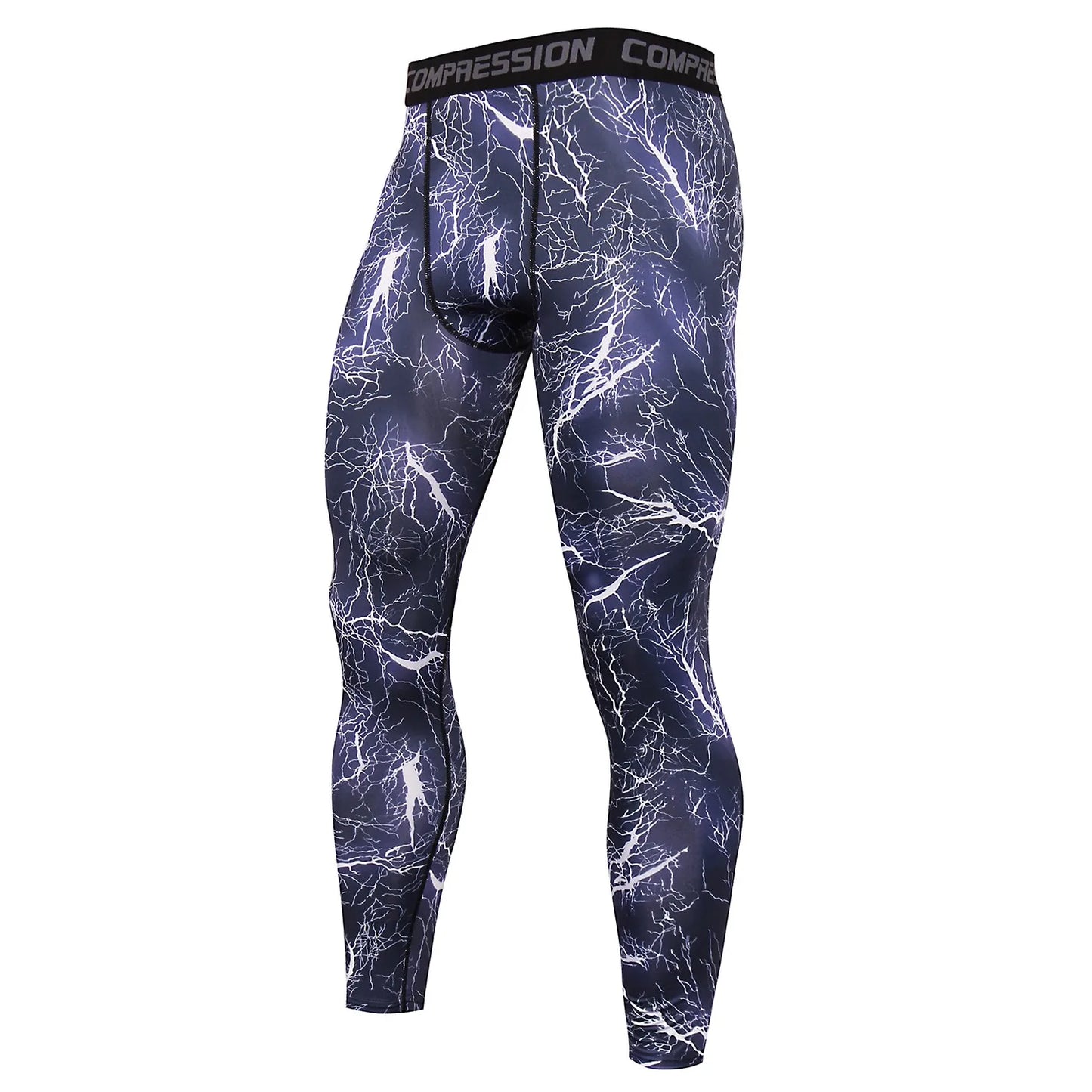 Pantaloni a Compressione da Uomo Leggings Calcio Corsa Palestra Leggins Calza