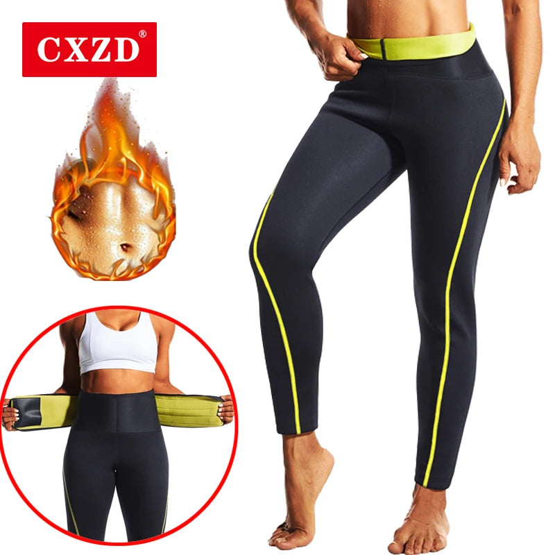 Damen Neopren Sauna Hose Schwitzhose Yogahose Thermoeffekt Abnehmen Hose Leggins