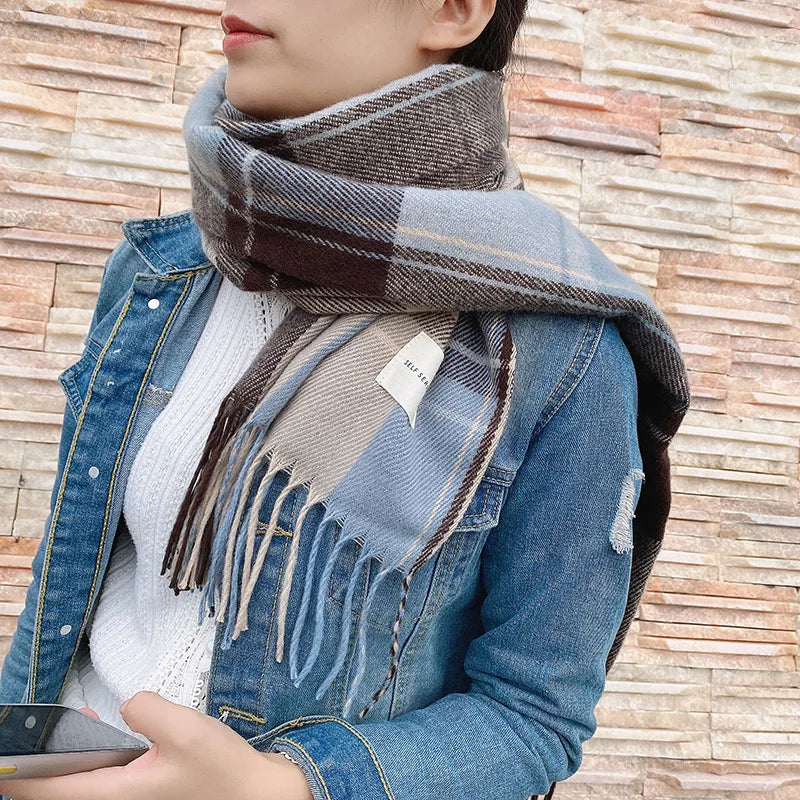 Damen Schal Winterschal Stola Schlauchschal Halstuch Wollschal Strickschal Loop