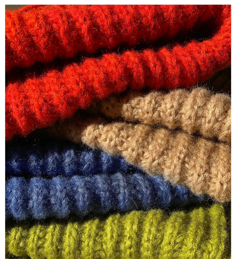 Winter Gestrickte frauen Hüte Schloss Temperatur Warme Unisex Caps Haut-freundliche Weiche Großen Kopf Woolen Beanie Kleidung Zubehör