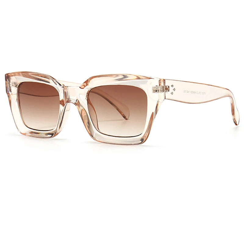 Damen Sonnenbrille Designer Luxus Brille Quadratische Gläser Vintage  UV400