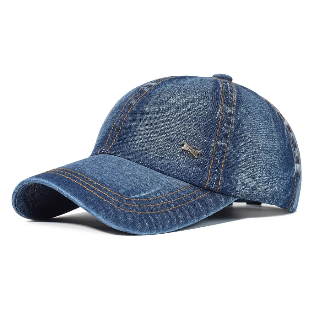 Jeans Cappy Denim Look Basecap Cap Kappe gebogen Damen Mütze Männer