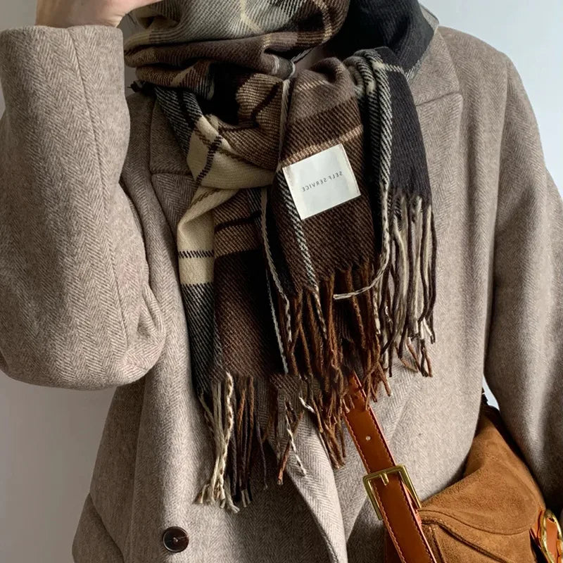 Damen Schal Winterschal Stola Schlauchschal Halstuch Wollschal Strickschal Loop