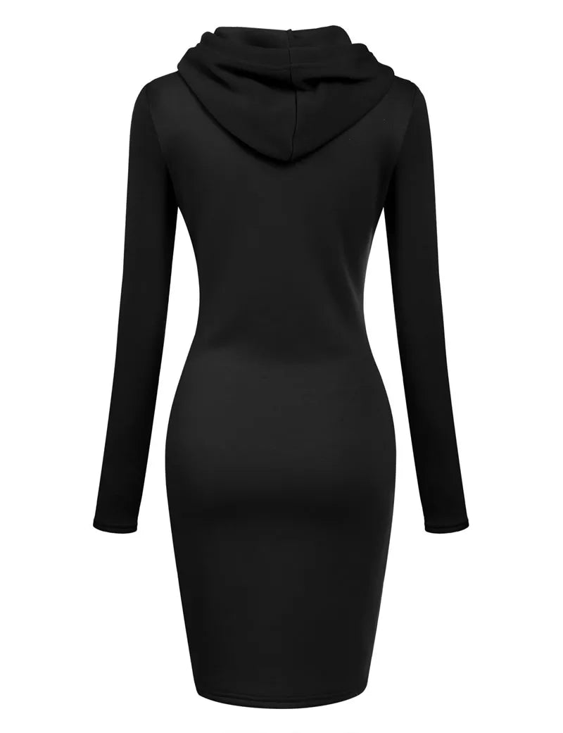 Kapuzenpullover Sweatshirt Pulloverkleid Hoodie Pulli Tunika Damen Sportkleid