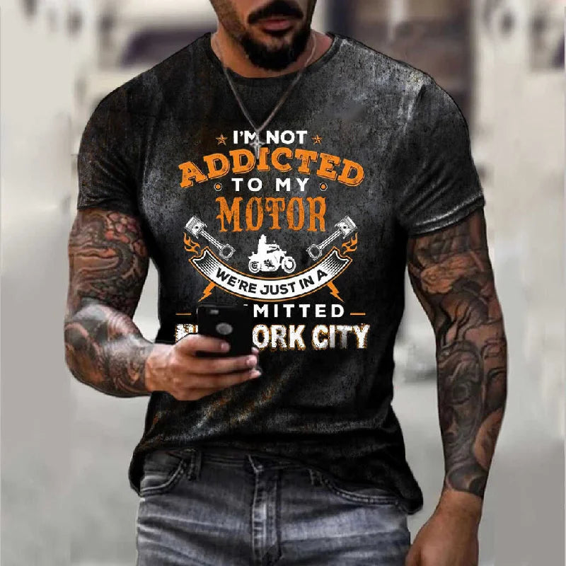 Herren T-Shirt Route 66 3D Kurzarm Shirt Rundhals Unisex Sommer Streetwear Top