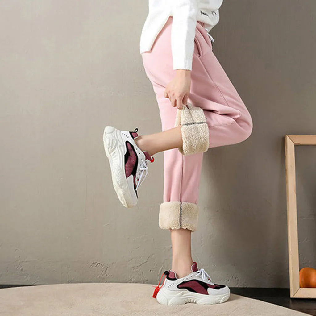Damen Hosen Schlupfhose Ballonhose Pumphose Winter Warm Thermo Jogginghose