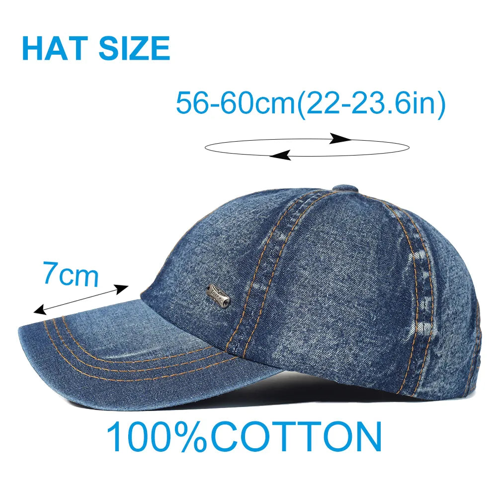 Jeans Cappy Denim Look Basecap Cap Kappe gebogen Damen Mütze Männer