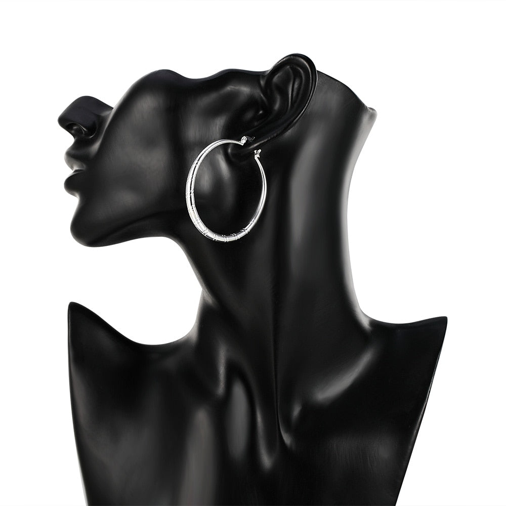 1 Paar Creolen aus 925 Sterling Silber Ohrringe Zirkonia Ohrstecker NEU