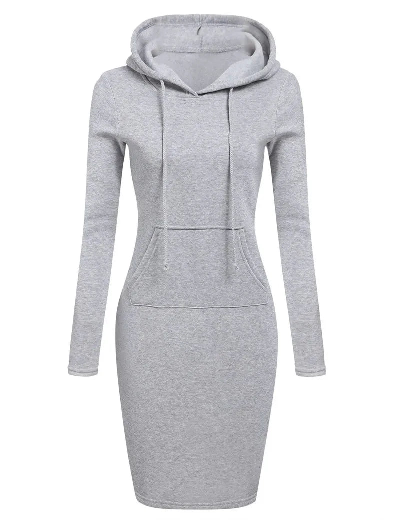Kapuzenpullover Sweatshirt Pulloverkleid Hoodie Pulli Tunika Damen Sportkleid