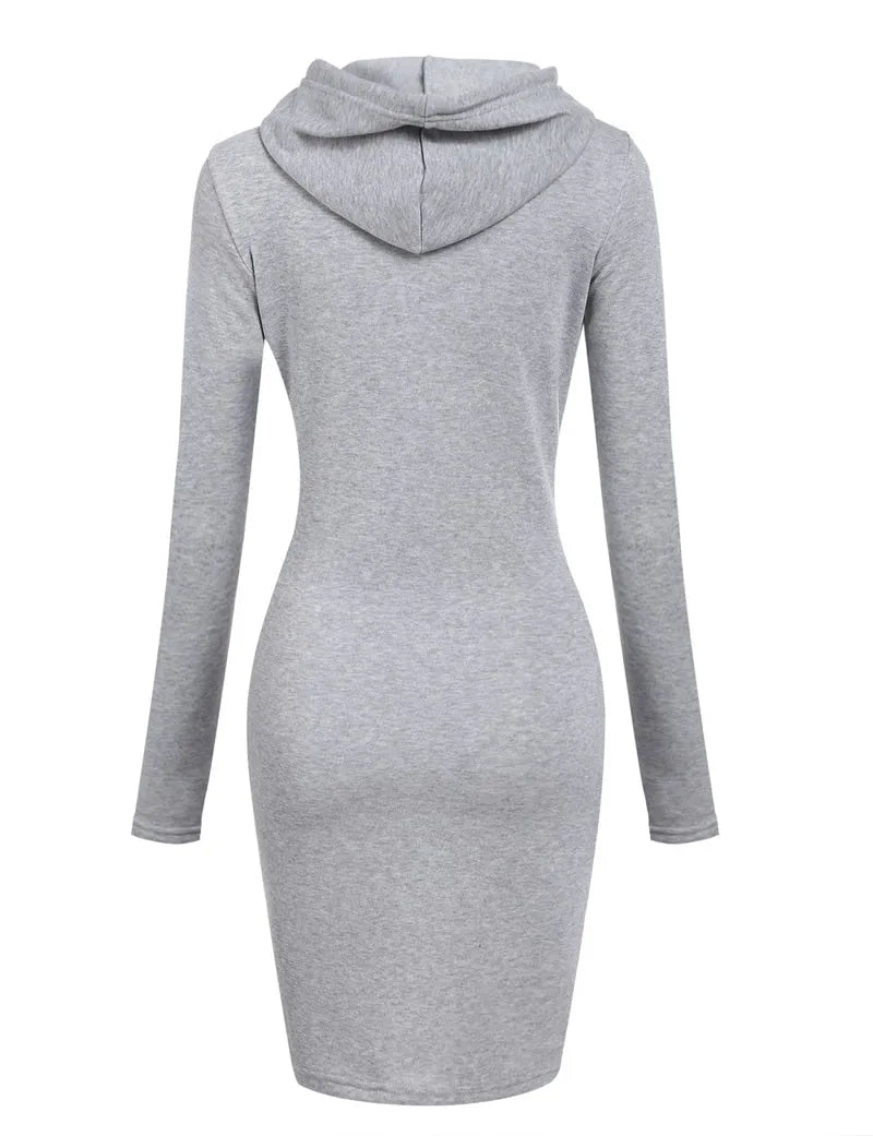 Kapuzenpullover Sweatshirt Pulloverkleid Hoodie Pulli Tunika Damen Sportkleid