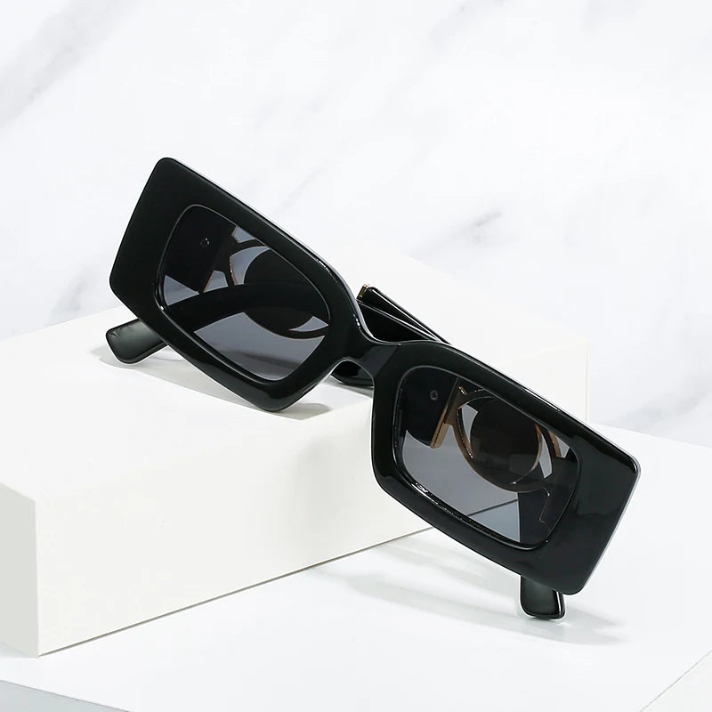 Luxus Sonnenbrille Damen Herren Brille Rechteck Gläser Pilotenbrille UV400