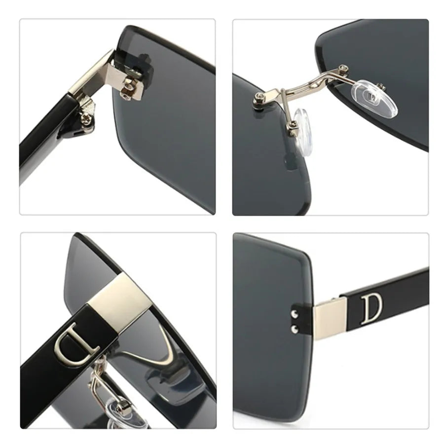 Designer Luxus Sonnenbrille Damen Quadratische Übergröße Gläser Vintage UV400
