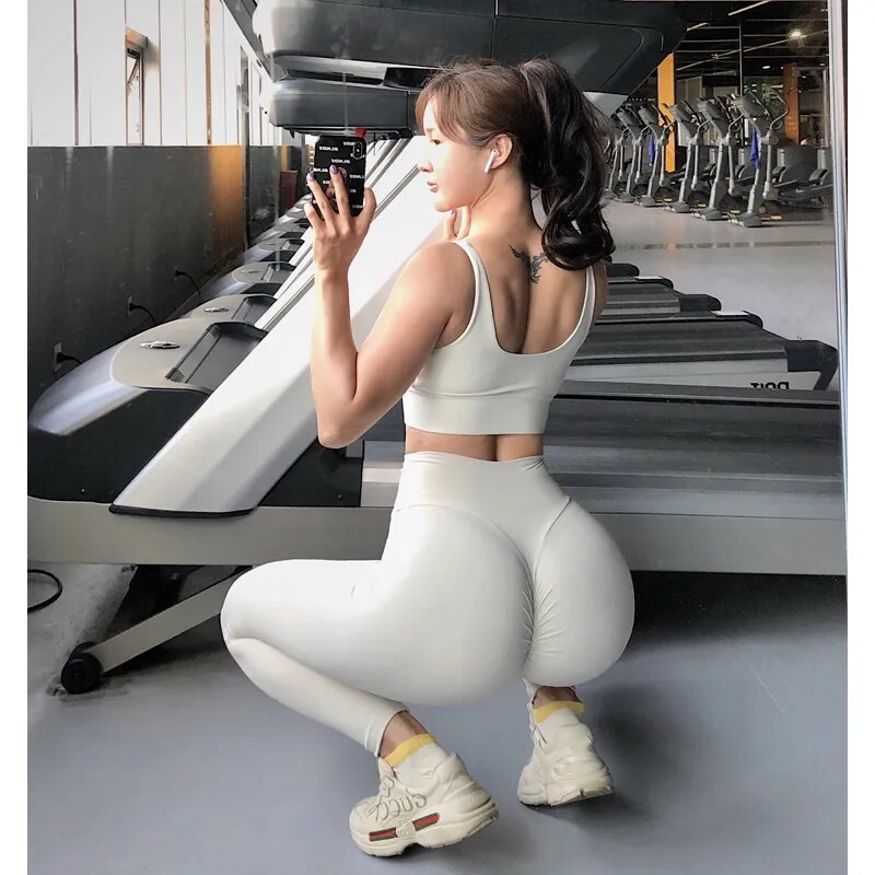 Yoga Leggings Push Up Damen Sport Hose Fitness Gym Stretch Leggins Jogginghose