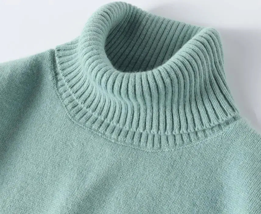 Herren Rollkragen Pullover Sweatshirt Langarm Pulli Sweater Shirt 100% Kaschmir