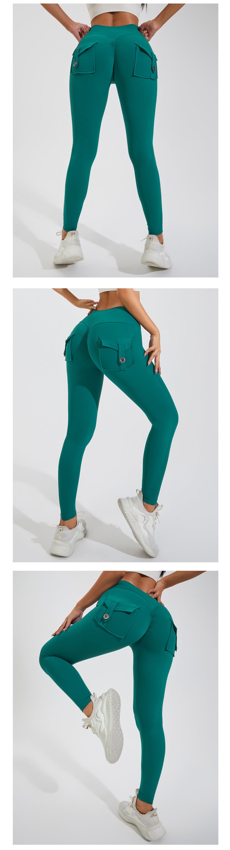Damen Leggings Push Up Stretch Leggins Yoga Fitness Hose m Tasche Sexy Gym Wear