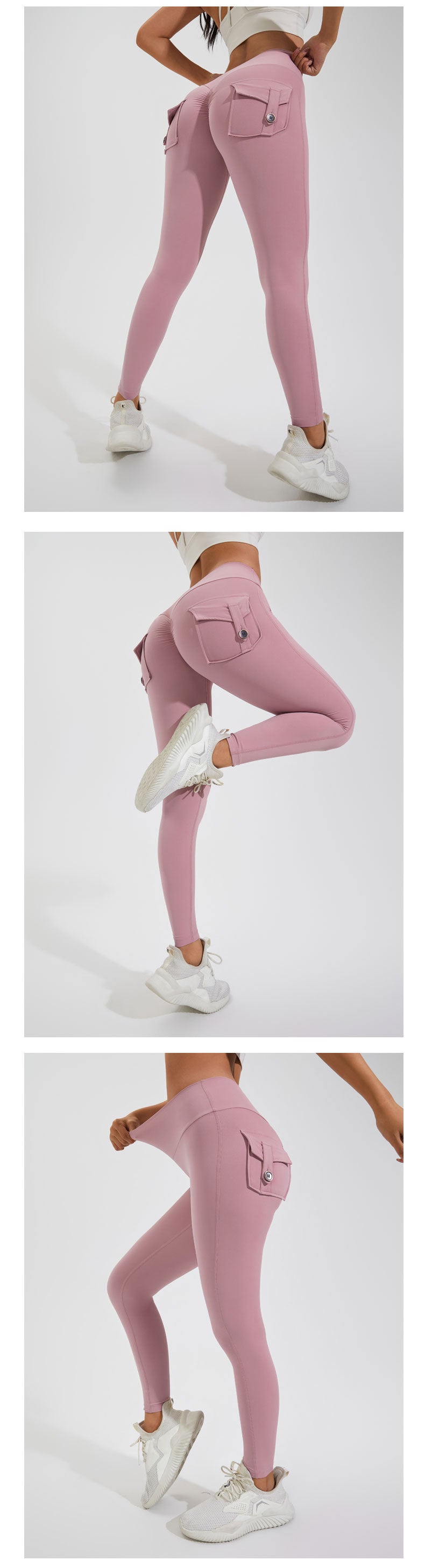 Damen Leggings Push Up Stretch Leggins Yoga Fitness Hose m Tasche Sexy Gym Wear