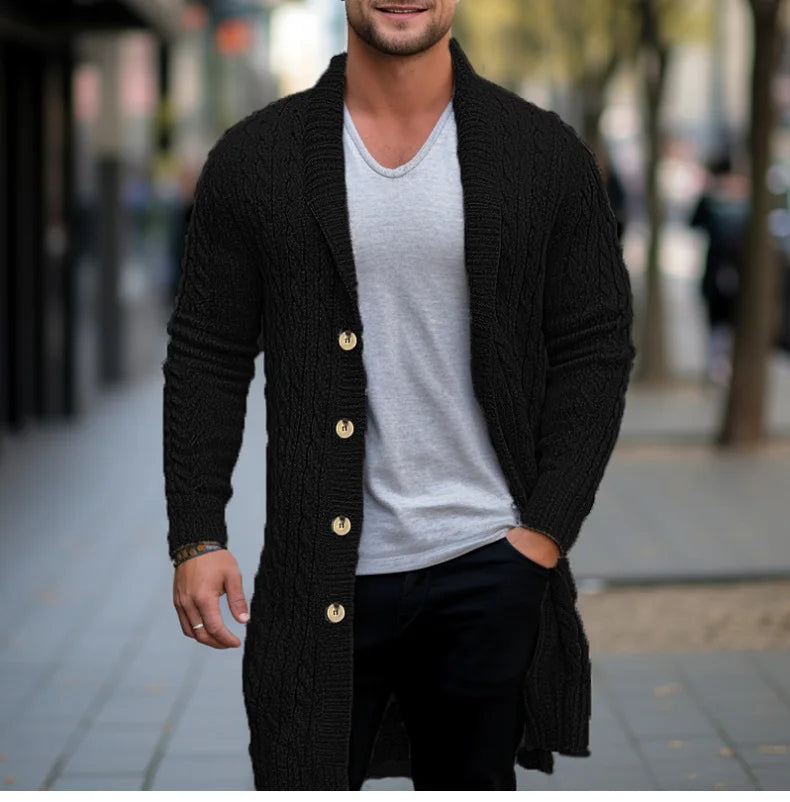 Herren Herbst Jacke Übergangsjacke Sweatjacke Sweater Strickjacke mit Zopfmuster
