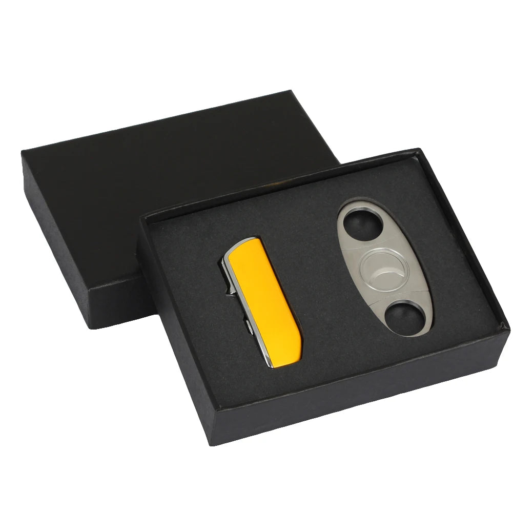 Geschenkset 3-Flammen Jet Zigarrenfeuerzeug Zigarrenschneider Feuerzeug Cutter